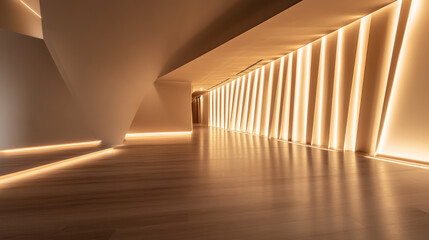 Obraz premium empty studio abstract futuristic wall with light shining through slits 3d render illustration