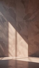 Abstract wall with light and shadow creating a minimalist aesthetic