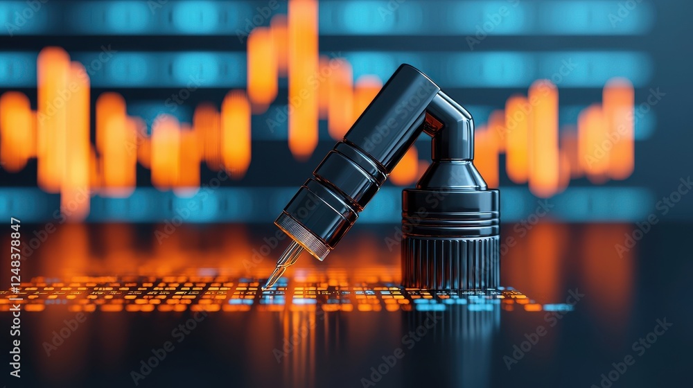 Poster analyzing petroleum and economic market trends through advanced data visualization techniques for in