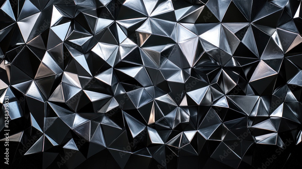 Aufkleber Abstract Black Triangular Geometric Pattern Design