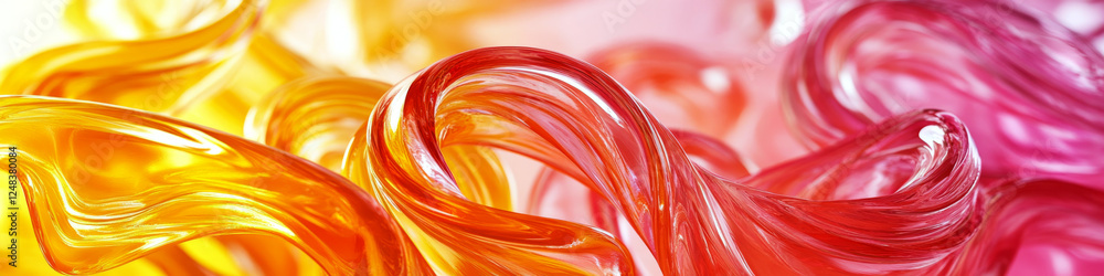 Poster abstract swirls of vibrant orange and pink hues flow in an intricate pattern. concept of fluidity an