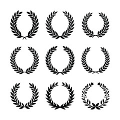 Ornate Laurel  silhouette vector bundle  illustration