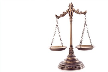 Elegant Scales of Justice Against White Background