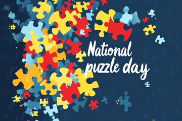 Celebrating national puzzle day with colorful pieces