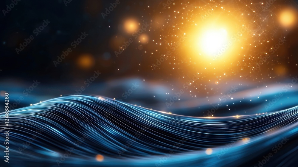 Aufkleber captivating abstract sci fi style artwork featuring a dynamic display of glowing luminous optical fi