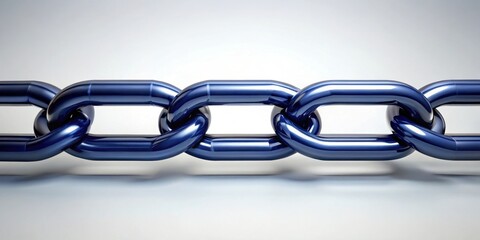 Fototapeta premium Interlocking metallic links forming a strong and resilient chain, symbolizing unity, connection, and enduring strength.