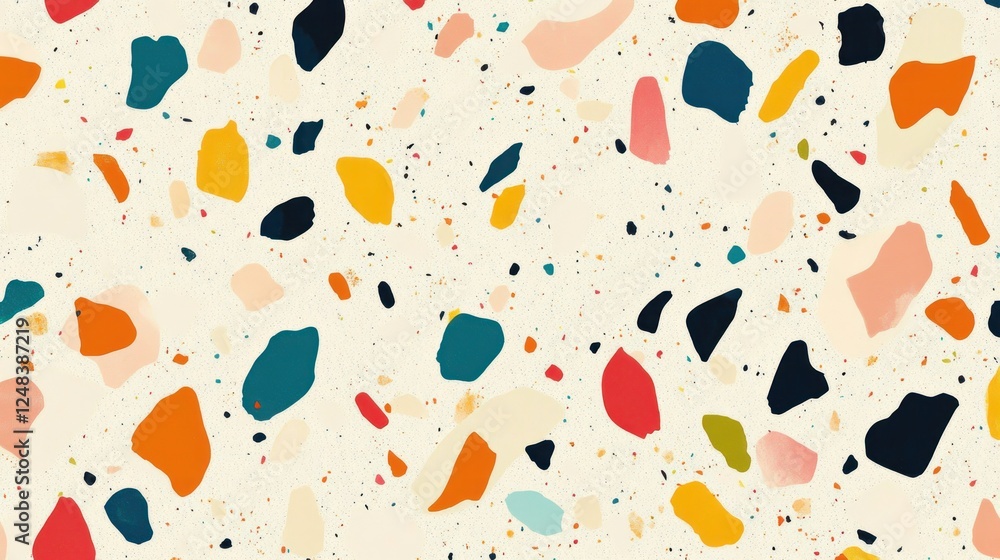 Poster abstract colorful terrazzo pattern design