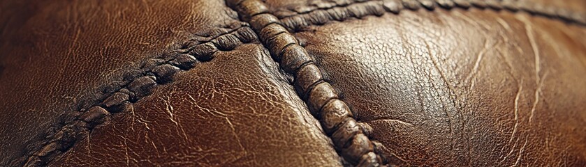 Brown Leather Upholstery Detail