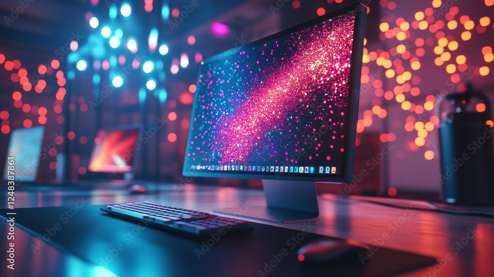 Aufkleber abstract technology computer hardware surface 3d render illustration