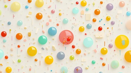 colorful balls on white background