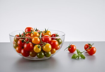 A colorful bowl of cherry tomatoes