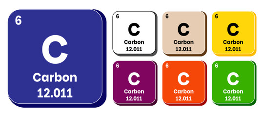 C, Carbon element vector icon, periodic table element. Vector illustration EPS 10 File. Isolated on white background.