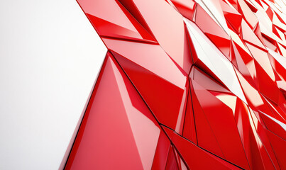 Wall decoration composed of red triangles