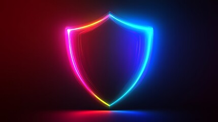 Digital shield icon glowing in vibrant colors