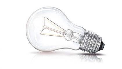 An incandescent light bulb lying on its side is pictured