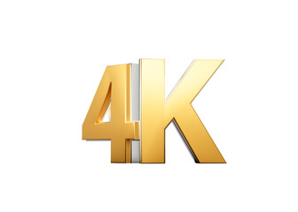 Golden 4K Text With Metallic Gleam Emphasizing Its Milestone Or Resolution Symbolism 3D Illustration