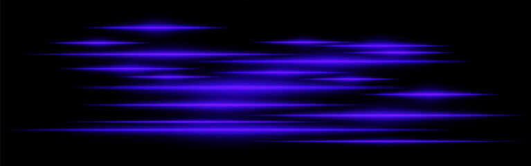 Glowing blue light streaks on a black background. Horizontal neon beams create a high-speed motion effect, symbolizing futuristic technology and digital energy