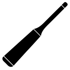 cricket bat black silhouette vector, Simple silhouette Design vector icon with white background.