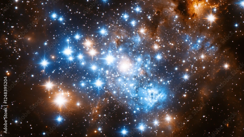 Poster celestial cluster starfield cosmic nebulae display