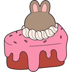 The illustration of a cake