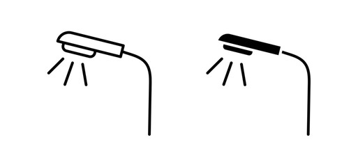 Street light icons pack vectors in black flat and strokes