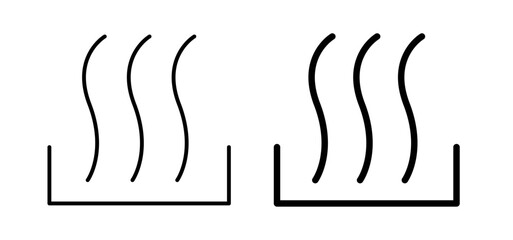 Heat icons pack vectors in black flat and strokes