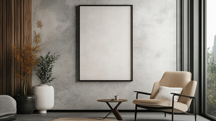 art gallery wall with empty picture frame and copy space to add your content 3d rendering illustration