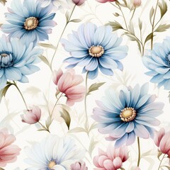 A blue and pink flower with a yellow center