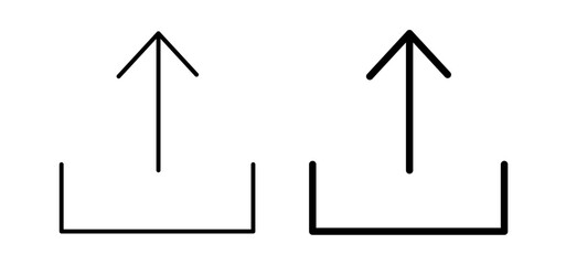 Upload icons pack vectors in black flat and strokes