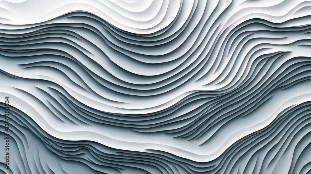 Aufkleber abstract grey and white wave pattern design