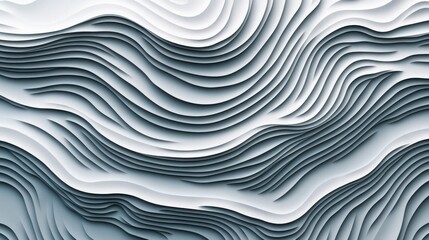 Abstract Grey and White Wave Pattern Design