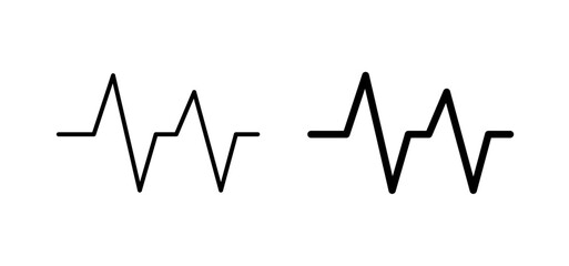 Pulse icons pack vectors in black flat and strokes