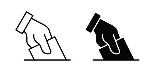 Ballot icons pack vectors in black flat and strokes