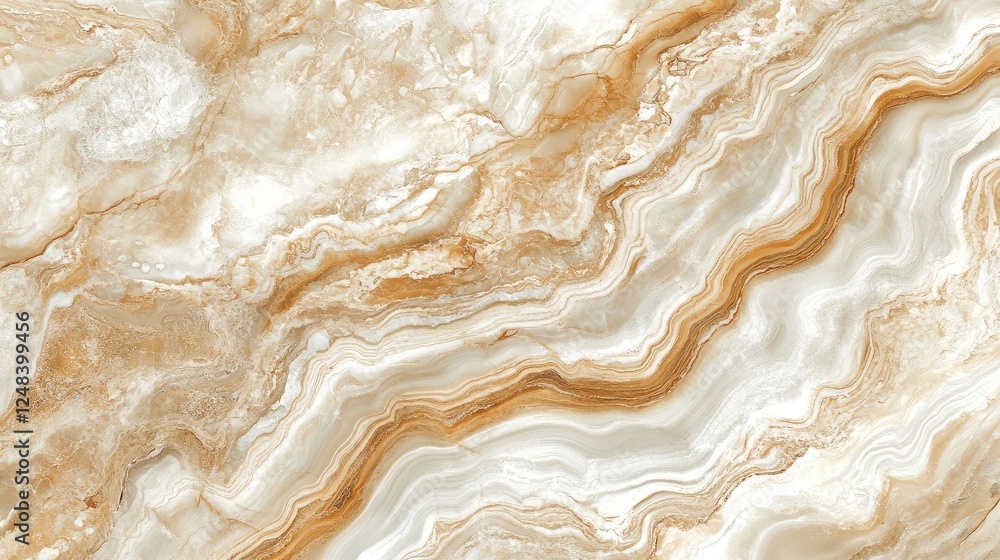 Poster fluid, neutral-toned marble texture with swirling abstract patterns, ideal for adding an elegant tou