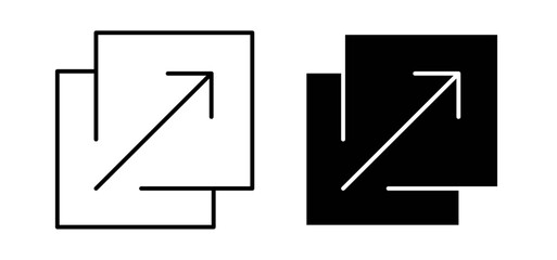Resize icons pack vectors in black flat and strokes