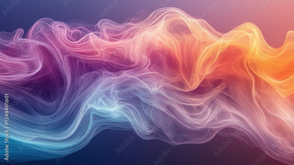 Aufkleber ethereal swirls of color blend together in a captivating display of motion and light during sunset. 