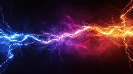 Clashing Blue And Orange Electrical Energy