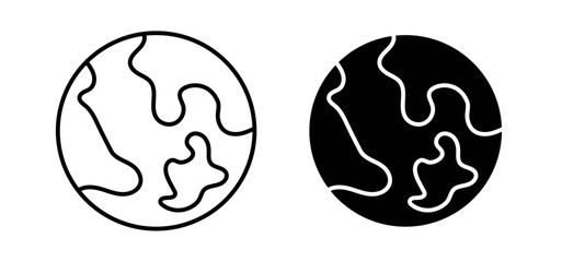 World icons pack vectors in black flat and strokes