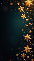 Elegant golden star pattern, abstract Christmas background , holiday season, decorative