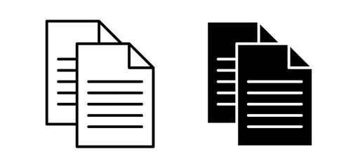 Duplicate icons pack vectors in black flat and strokes