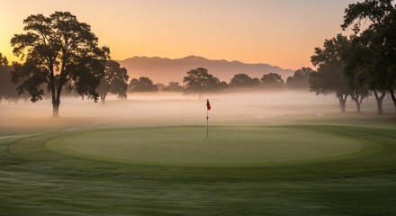 Misty Golf Course at Sunrise
