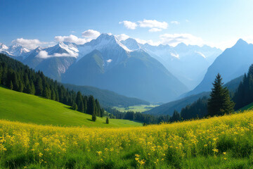 Fototapeta premium alpine meadow in the mountains