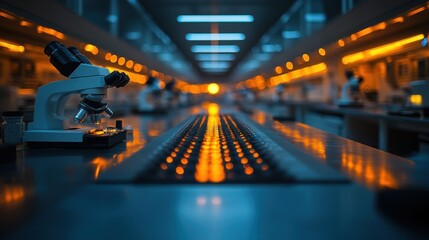 Illuminated Laboratory: Microscopic Research in a Modern Setting