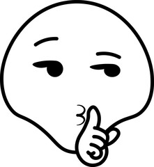 Line Art Mewing Emoticon Illustration