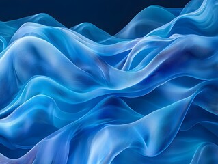 Obraz premium Photo of Abstract Blue Waves on a Smooth Gradient Background
