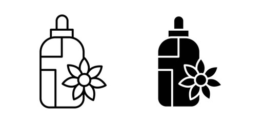 Bach flowers icons pack vectors in black flat and strokes