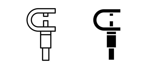 Micrometer icons pack vectors in black flat and strokes