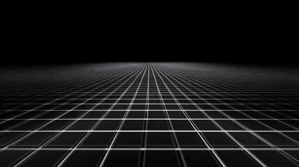 Futuristic Dark Interior Space with Grid Floor 360 vr 3d render panorama. 3D Illustration