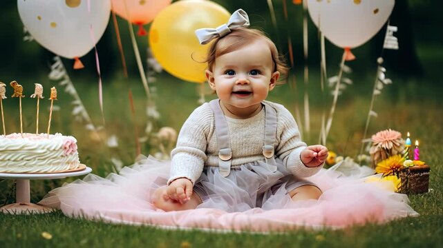 child's first birthday photo session in nature