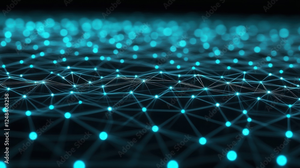 Poster Abstract Network Digital Connection Showing Data Flow